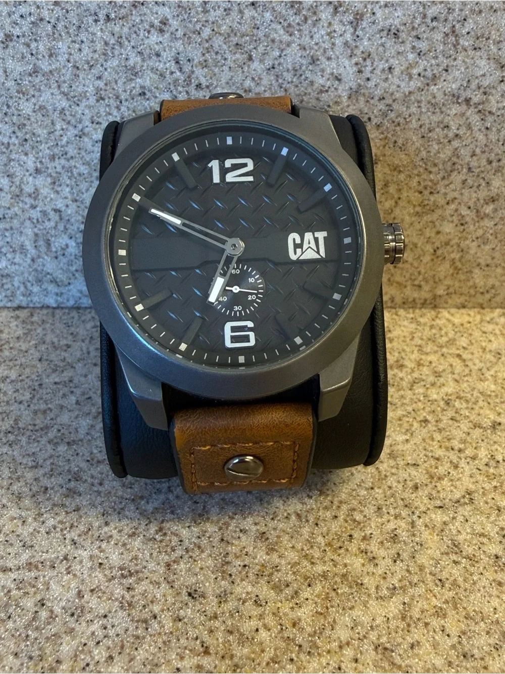 Caterpillar (CAT) R7  Wristwatch 143 Brown Leather Strap . Water resistant